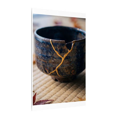 Tea Ceremony Autumn Canvas Art | Kintsugi Healing Design