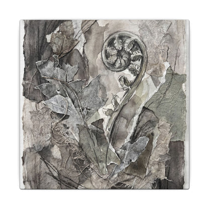 Japandi Fern Unfurling in Overcast | Texture Canvas Art