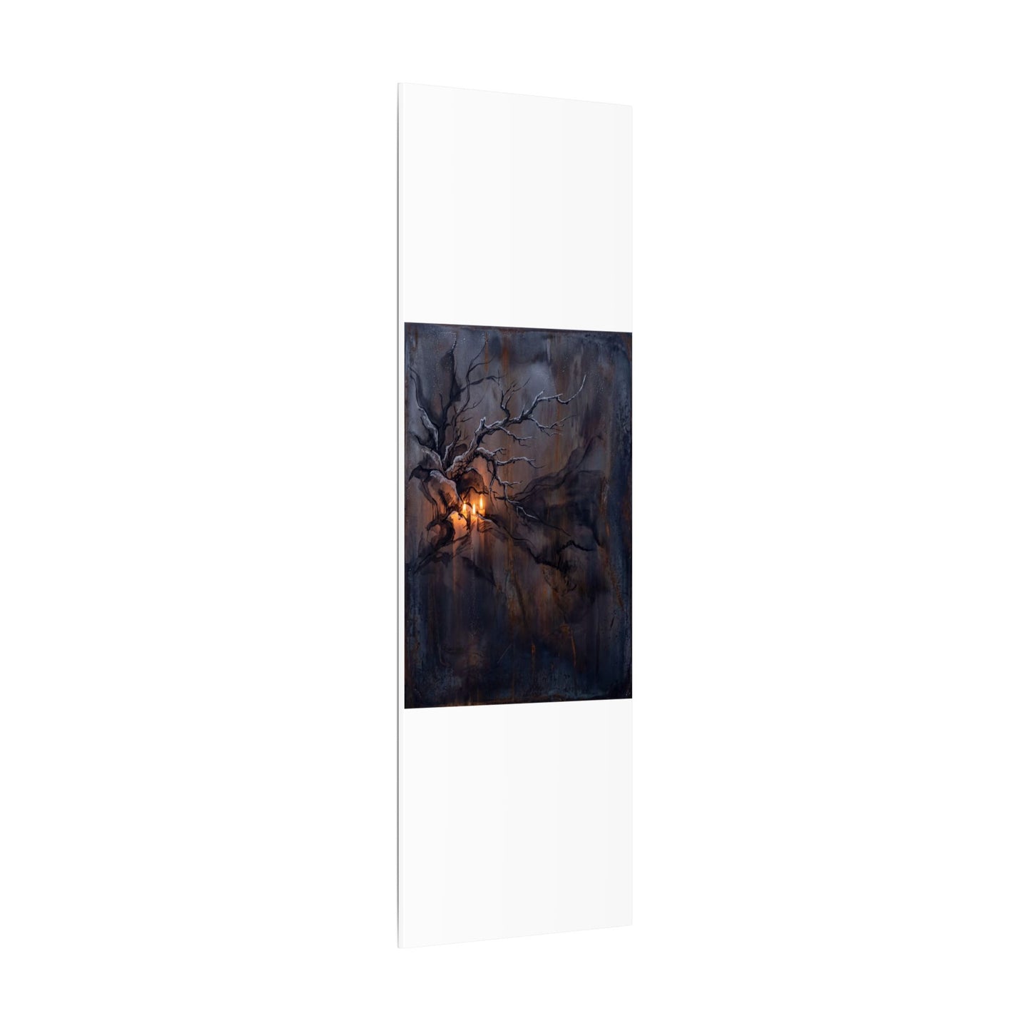 Winter Rust Patina Charcoal Ink Canvas Art | Atmospheric Decor