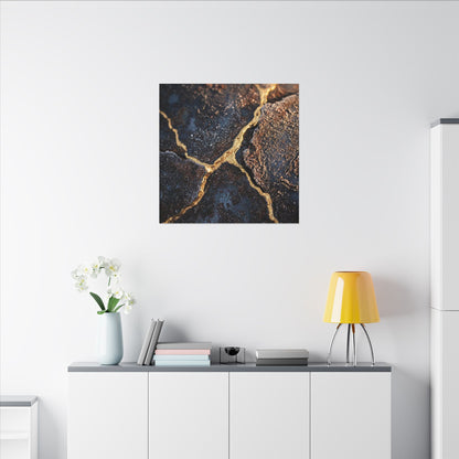 Winter Rust Patina Gold Vein Canvas Art | Resilient Decor