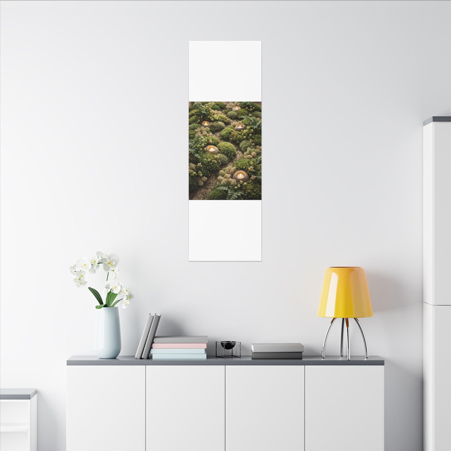 Moss Close Up Japanese Pattern Canvas Art | Neutral Japandi Art
