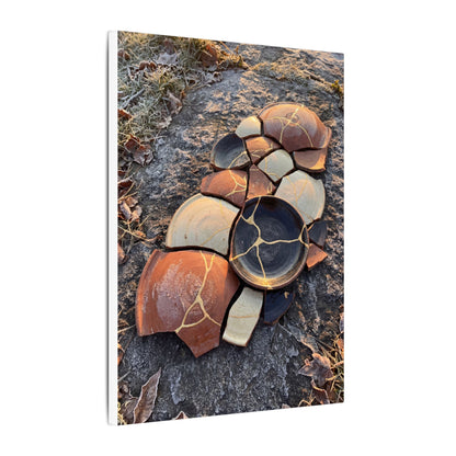 Winter Broken Pottery Gold Vein Canvas Art | Beautiful Decor