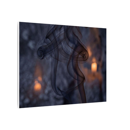 Incense Smoke Winter Canvas Art | Dark Japandi Sophisticated Design