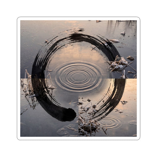 Water Ripple Enso Sticker | Serene Zen Art