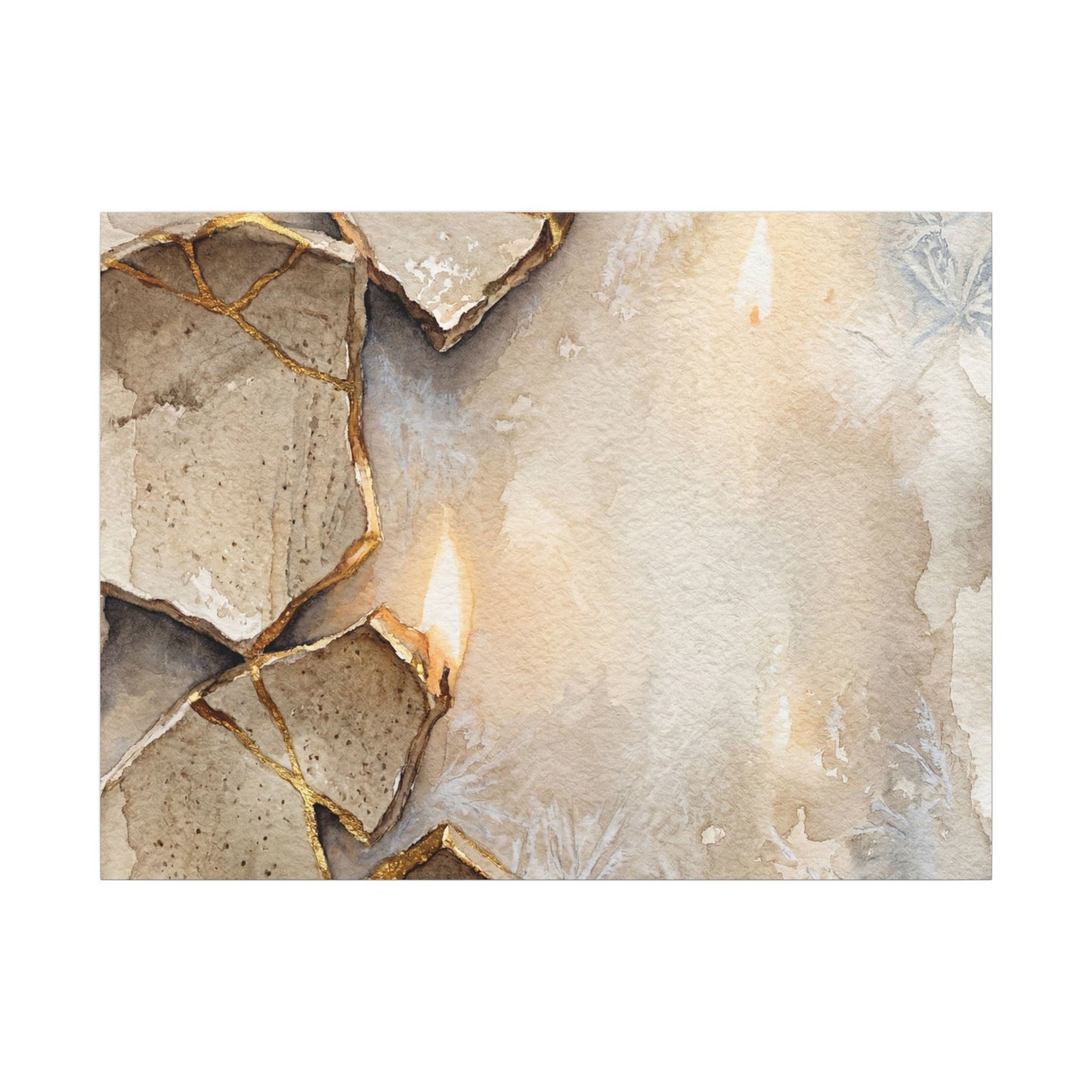 Broken Pottery Winter Canvas Art | Japandi Warm Design Art Print