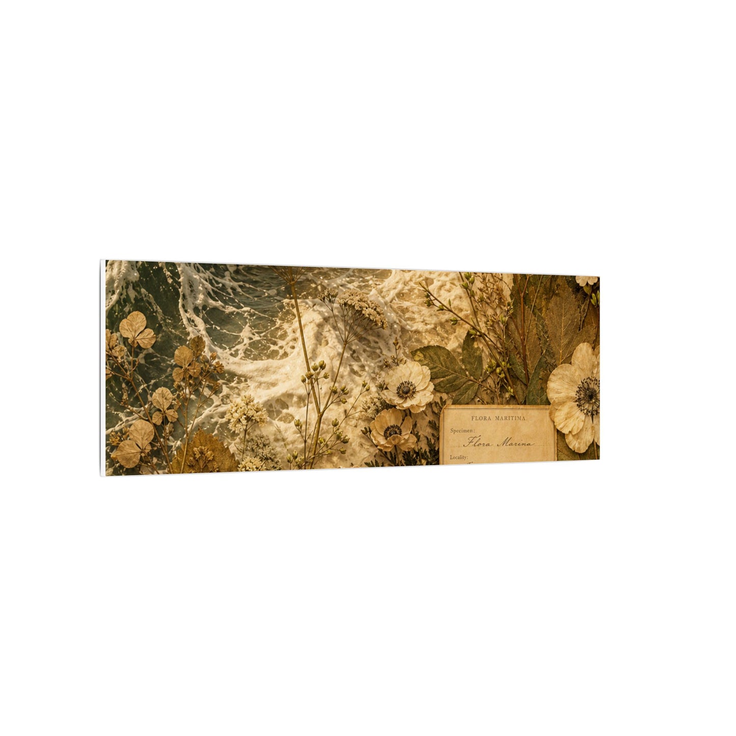 Spring Ocean Wave Herbarium Canvas Art | Nostalgic Decor