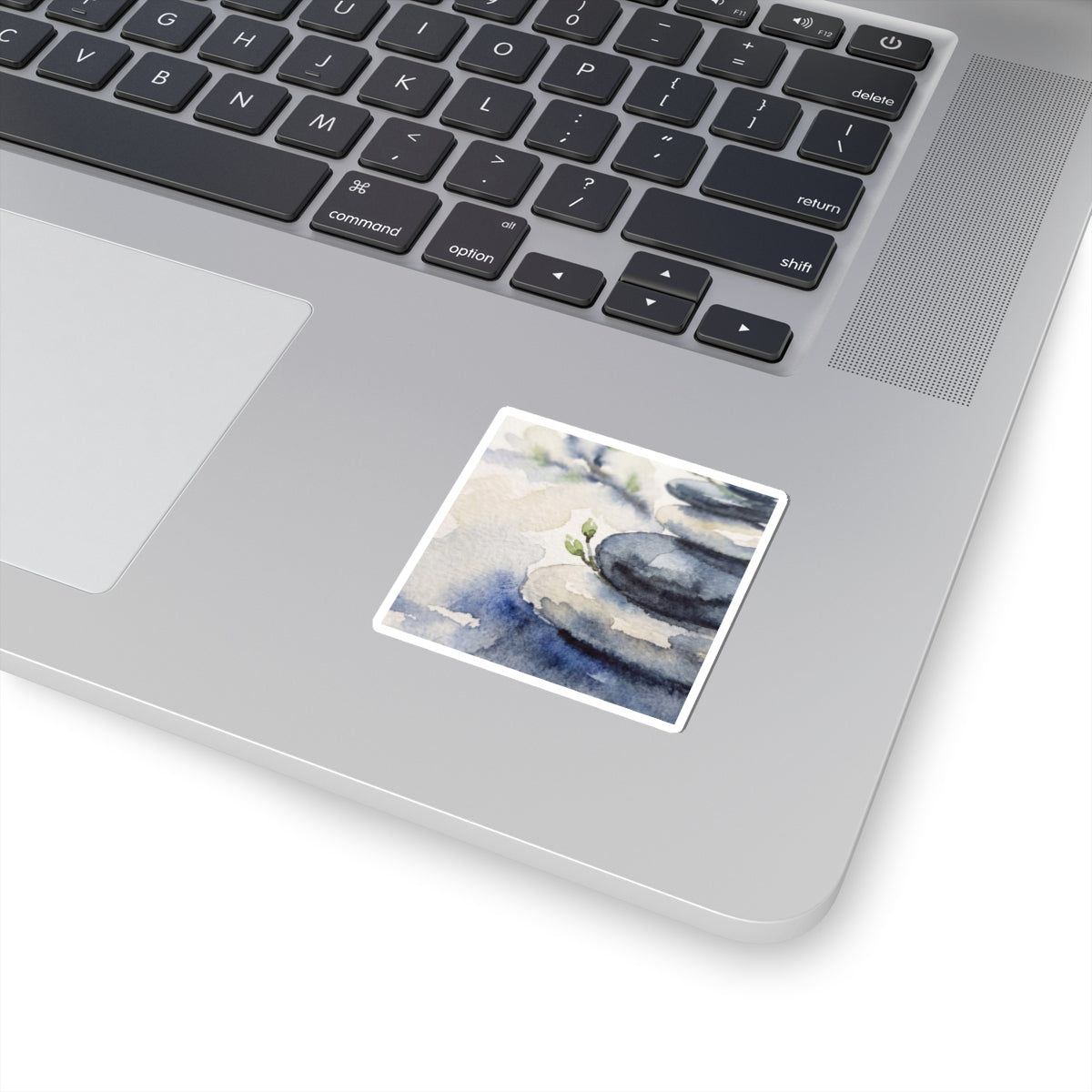 Mono No Aware River Stones Sticker - Japandi Watercolor