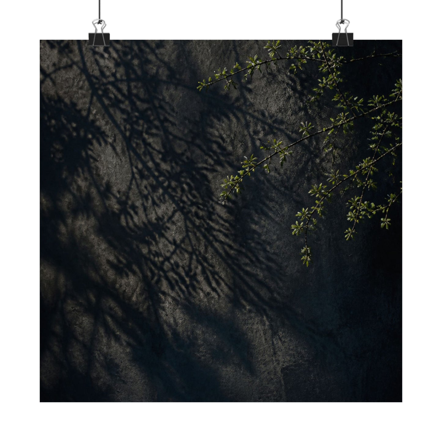 Dark Japandi Shadow Play in Overcast | Moody Minimal Wall Art Print