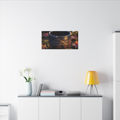 Kanso Moonlit Garden Canvas Art - Kintsugi Gold Repair