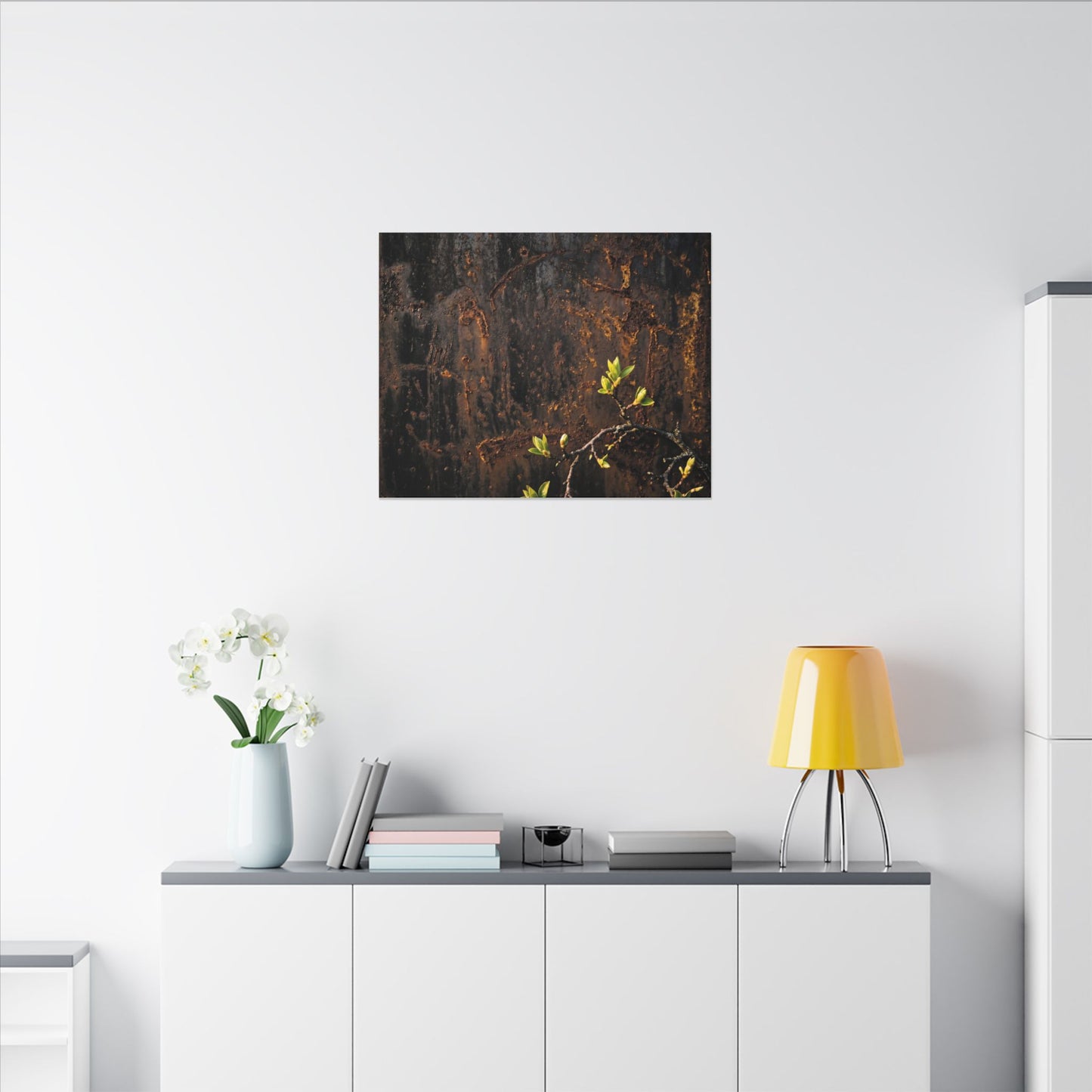 Golden Hour Rust Patina Canvas Art - Dark Japandi Fukinsei