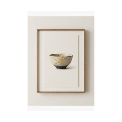 Kintsugi Charcoal Wall Art Print