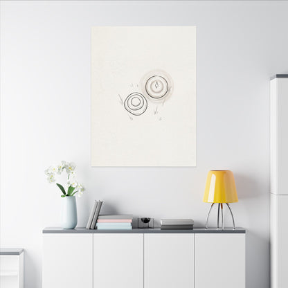 River Stones Canvas Art | Winter Japandi Minimal Line Art