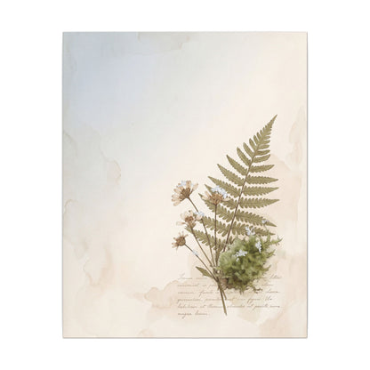 Winter Moss Close Up Herbarium Canvas Art | Enchanting Decor