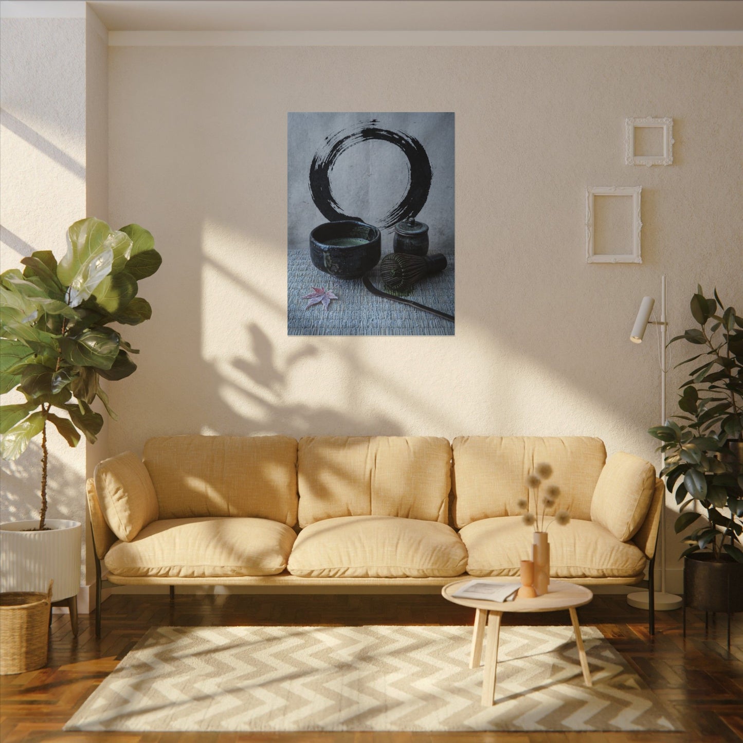 Tea Ceremony Canvas Art | Winter Zen Enso Art