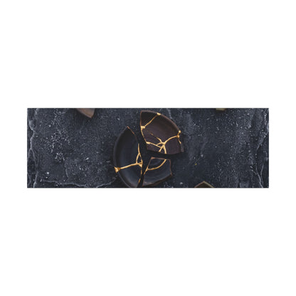 Broken Pottery Canvas Art | Winter Dark Japandi Shadow Zen Art