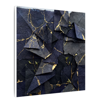 Beautiful Paper Fold Canvas Art - Crackle Gold Kintsugi