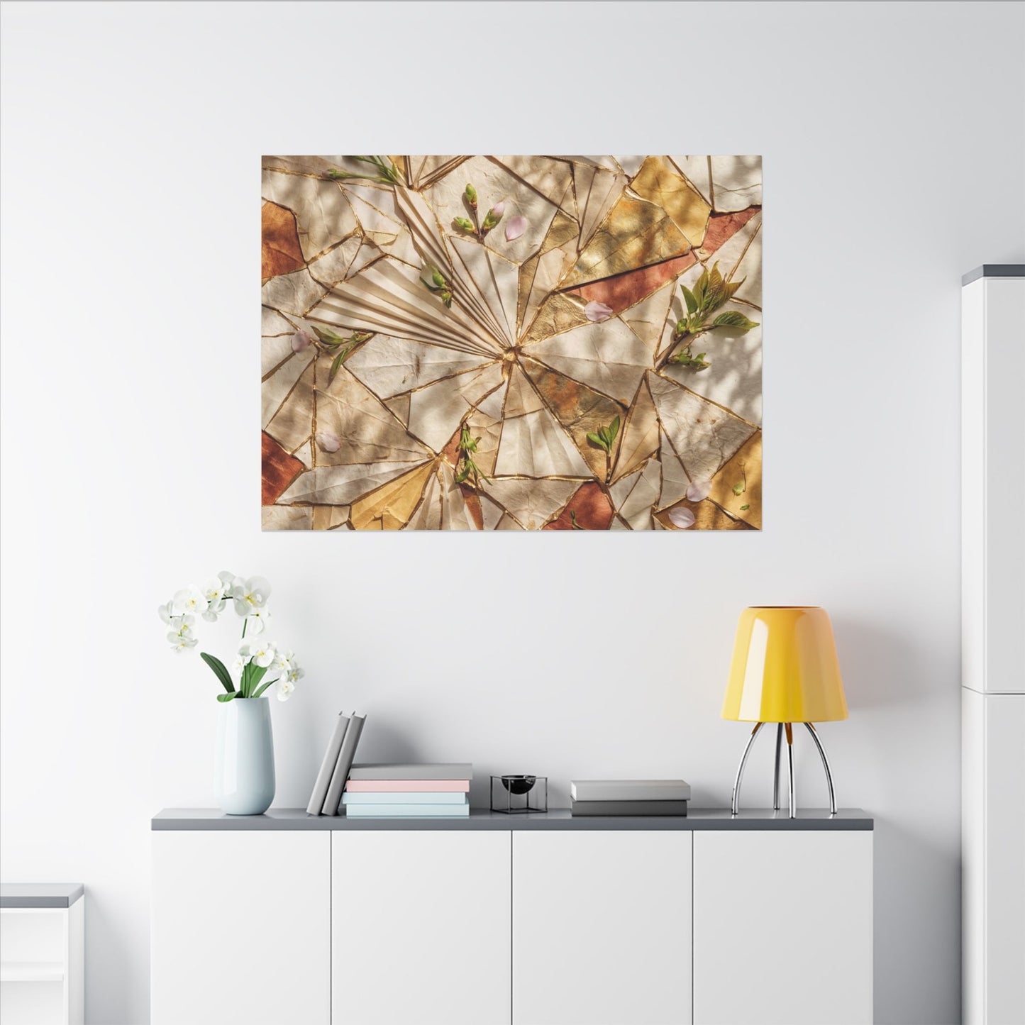 Resilient Paper Fold Canvas Art - Gold Repair Kintsugi