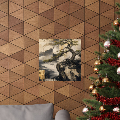 Pine Tree Japanese Pattern Wall Art Print | Cozy Japandi Art