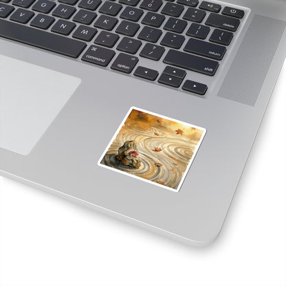 Rock Garden Watercolor Sticker | Warm Japandi Art