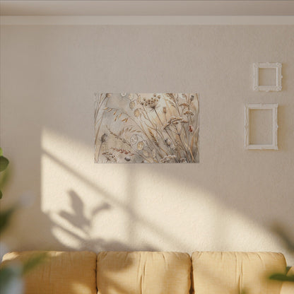 Winter Dried Flowers Watercolor Canvas Art | Warm Decor