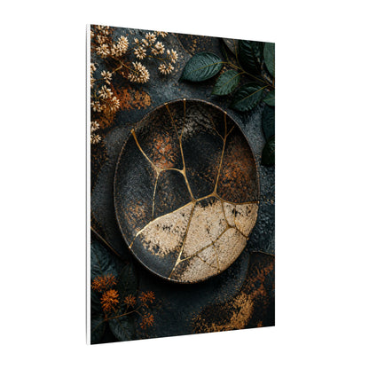Kintsugi Rust Patina in Dawn | Gold Repair Canvas Art