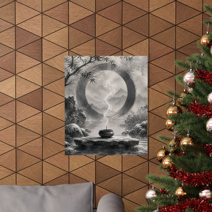 Dappled Incense Smoke Wall Art Print - Zen Seijaku