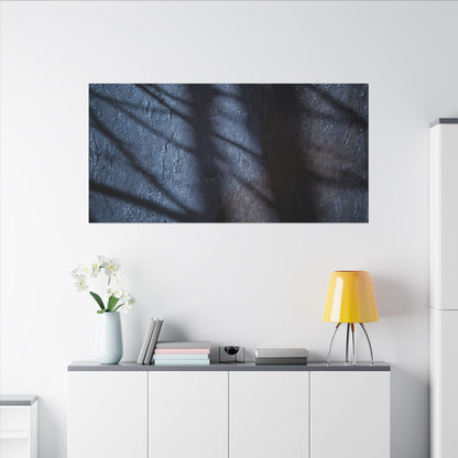 Dark Japandi Shadow Play in Moonlight | Moody Minimal Canvas Art