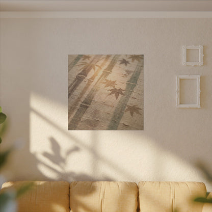 Autumn Bamboo Grove Japanese Pattern Canvas Art | Neutral Decor