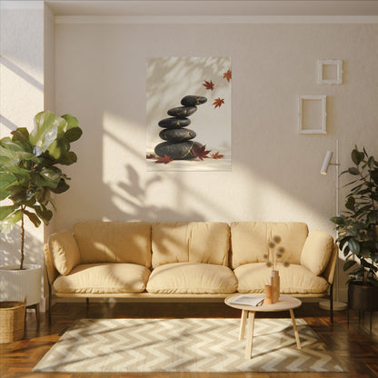 Kintsugi River Stones in Dappled | Crackle Gold Canvas Art