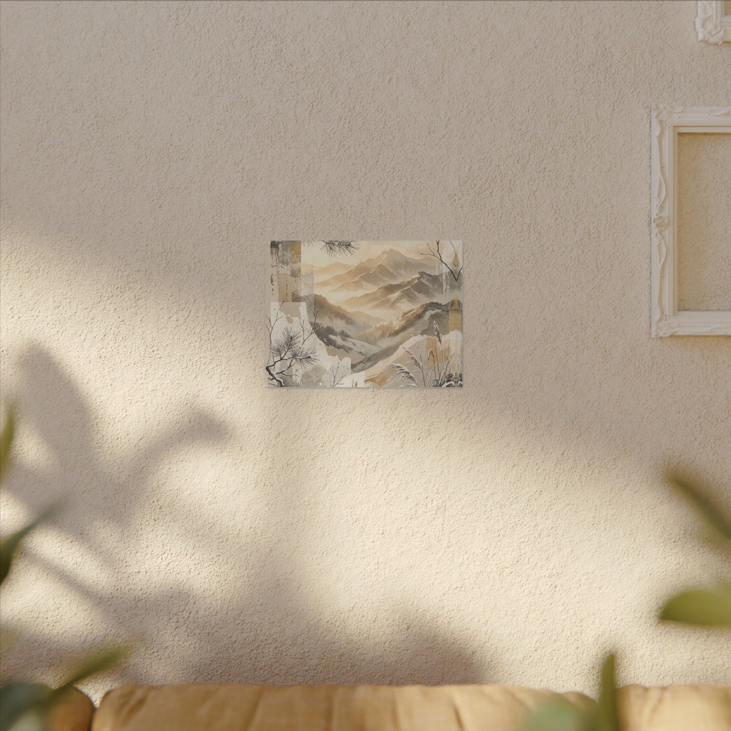 Shibui Mountain Mist Canvas Art - Japandi Japanese Pattern