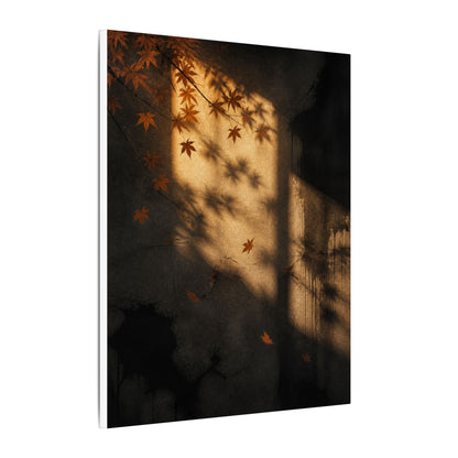 Shadow Play Canvas Art | Autumn Dark Japandi Charcoal Ink Art