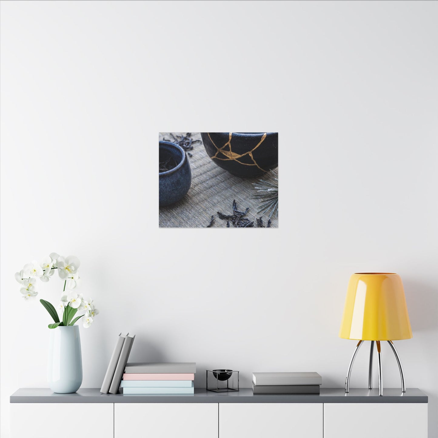 Kintsugi Tea Ceremony in Overcast | Gold Vein Canvas Art