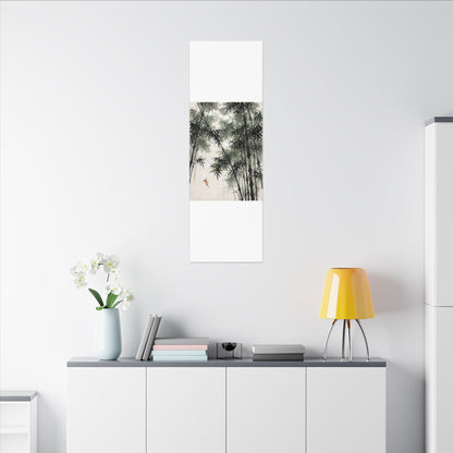 Zen Bamboo Grove in Overcast | Sumi E Canvas Art