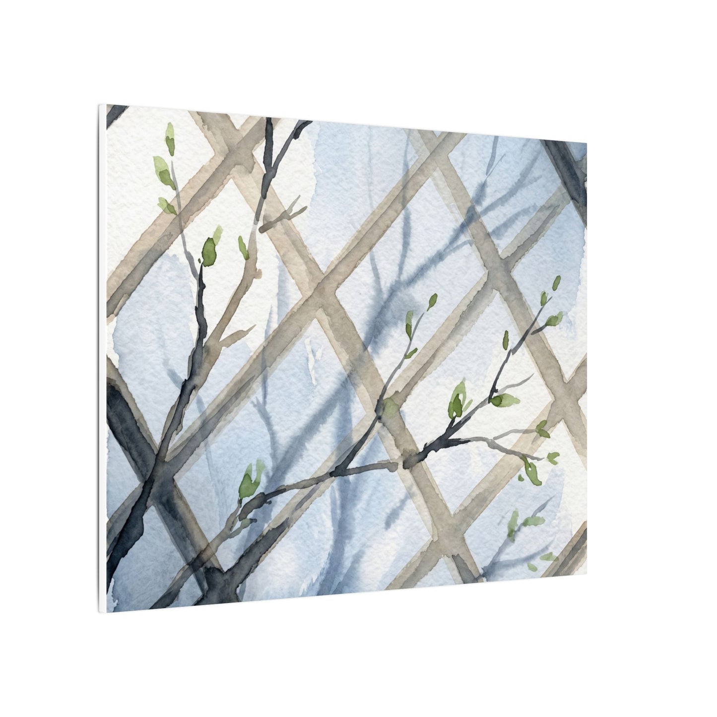 Shoji Screen Canvas Art | Spring Japandi Watercolor Art