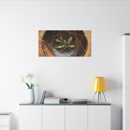 Ceramic Bowl Gold Repair Canvas Art | Resilient Kintsugi Art Art Print