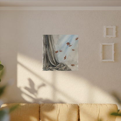 Ma Silk Drape Canvas Art - Japandi Watercolor