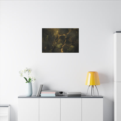 Shibui Cracked Earth Canvas Art - Dark Japandi Dark Texture