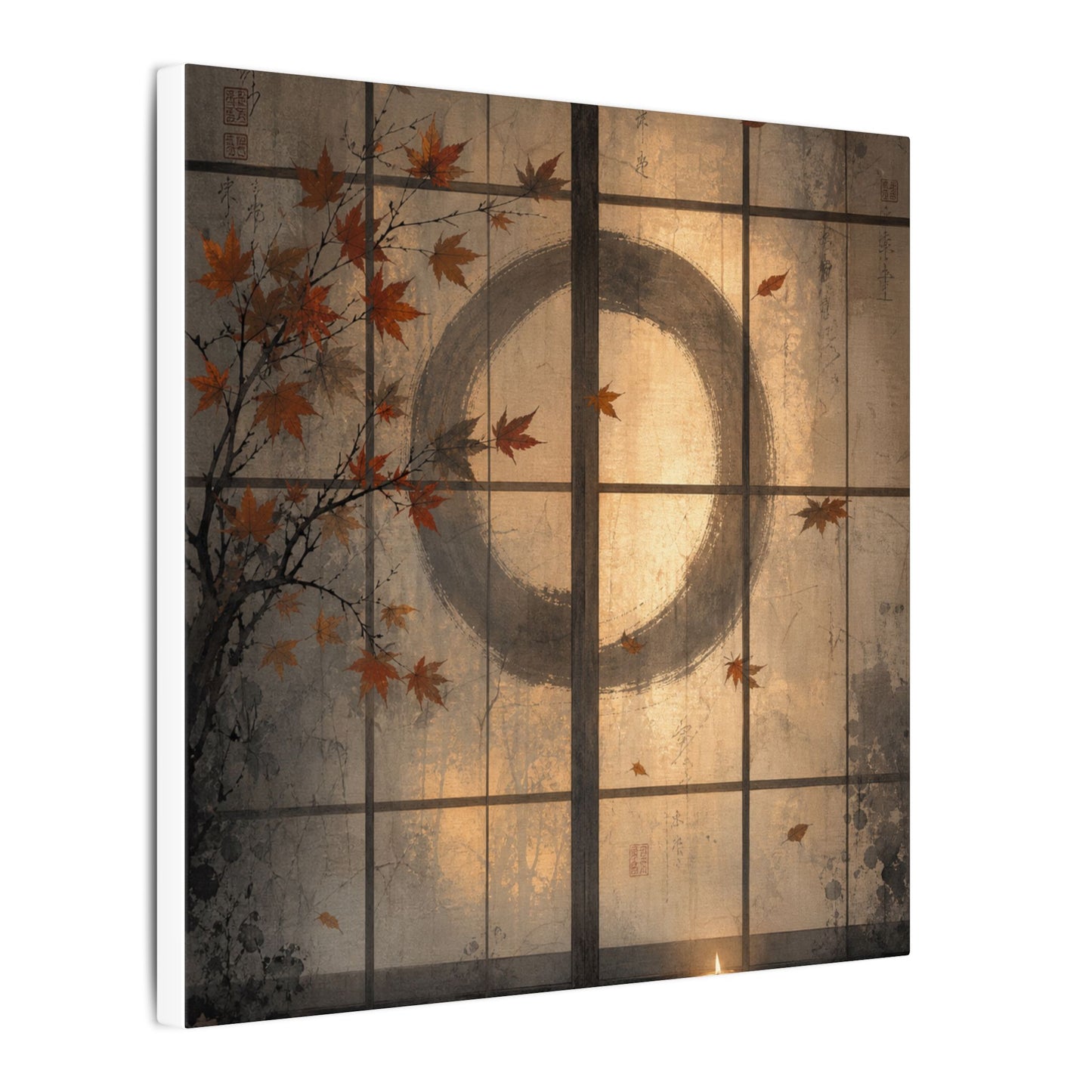 Shoji Screen Texture Canvas Art | Earthy Japandi Art