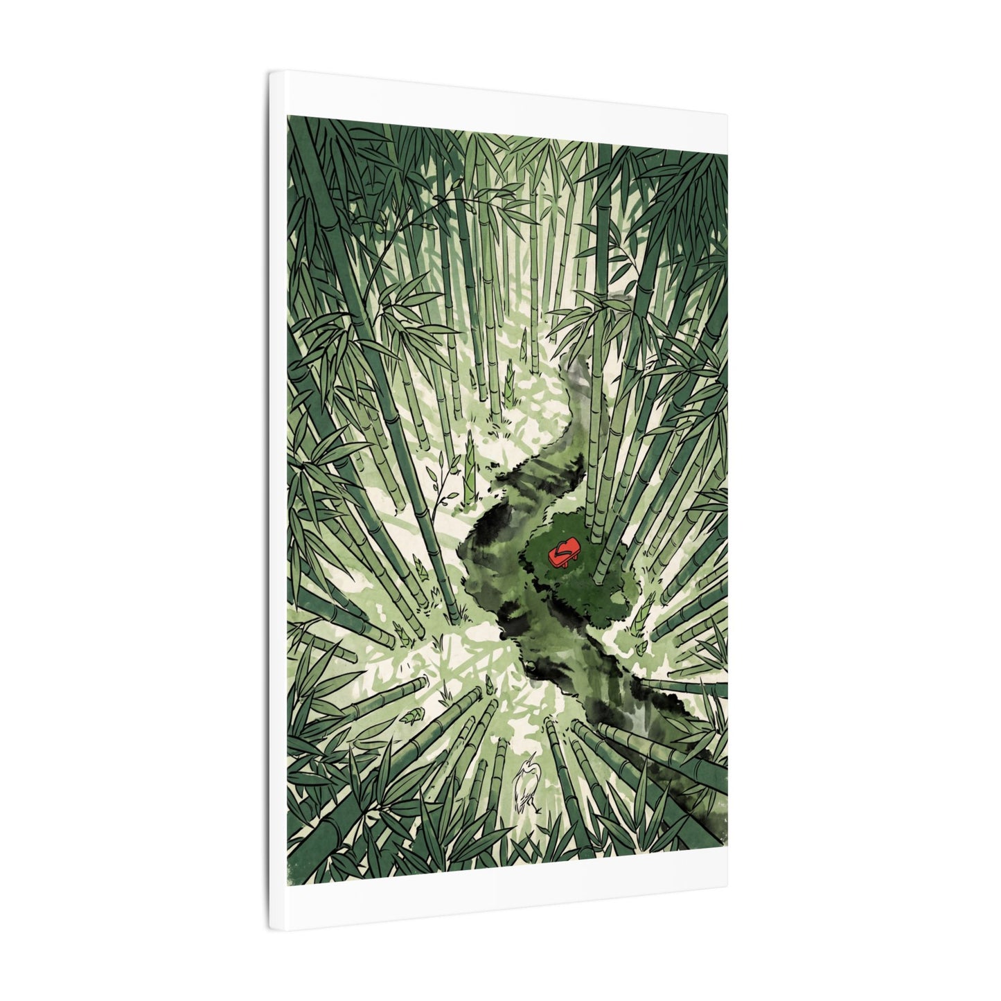 Peaceful Bamboo Grove Canvas Art - Ukiyo E Inspired Zen