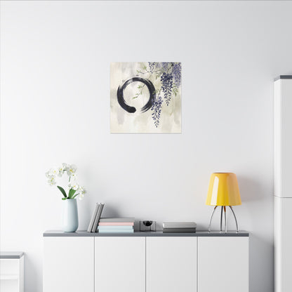 Wisteria Enso Canvas Art | Serene Zen Art