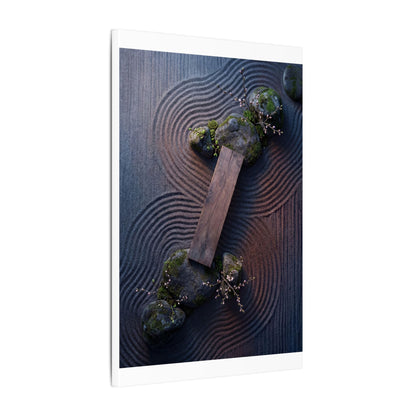 Spring Rock Garden Moody Minimal Canvas Art | Atmospheric Decor