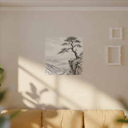 Seijaku Pine Tree Canvas Art - Japandi Japanese Pattern