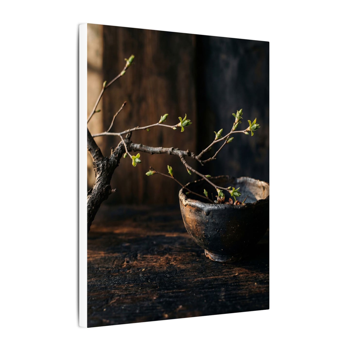 Spring Ceramic Bowl Moody Minimal Canvas Art | Atmospheric Decor