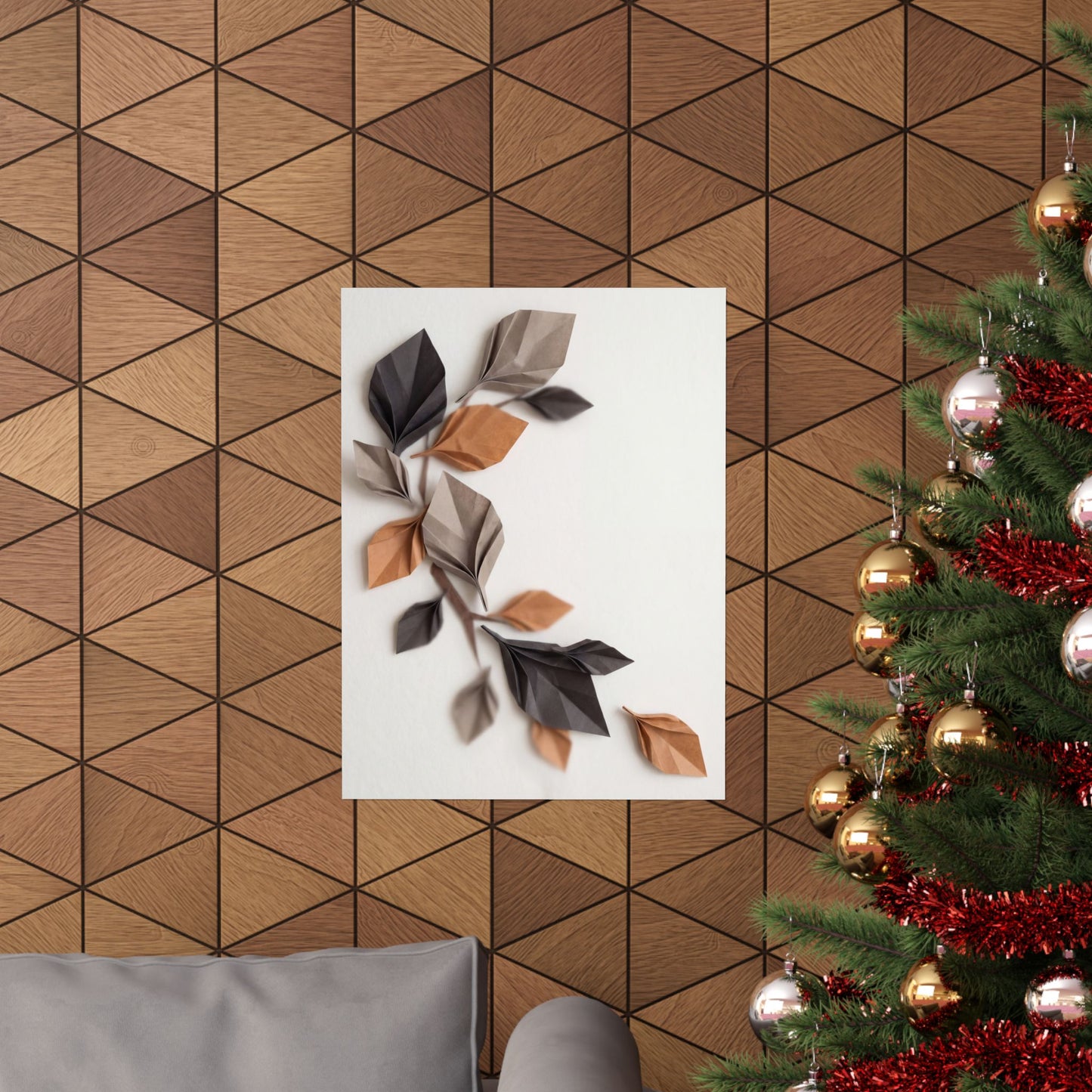 Paper Fold Wall Art Print | Autumn Japandi Minimal Line Art