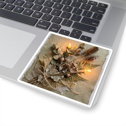 Dried Flowers Winter Sticker | Japandi Earthy Design