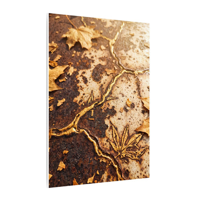 Kintsugi Rust Patina in Golden Hour | Gold Vein Canvas Art