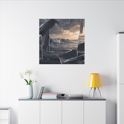 Fukinsei Ocean Wave Canvas Art - Dark Japandi Shadow Zen