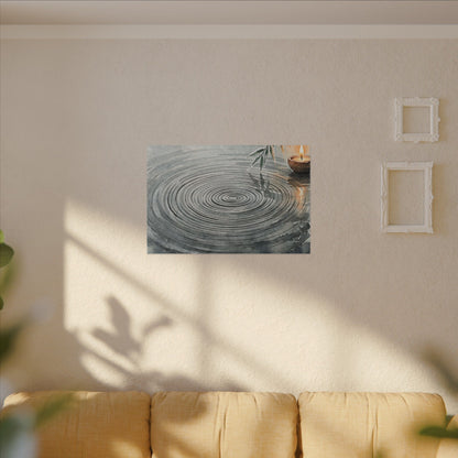 Water Ripple Sumi E Canvas Art | Calm Zen Art