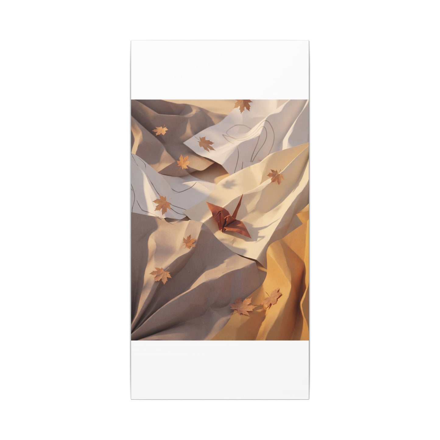 Autumn Paper Fold Minimal Line Canvas Art | Cozy Decor
