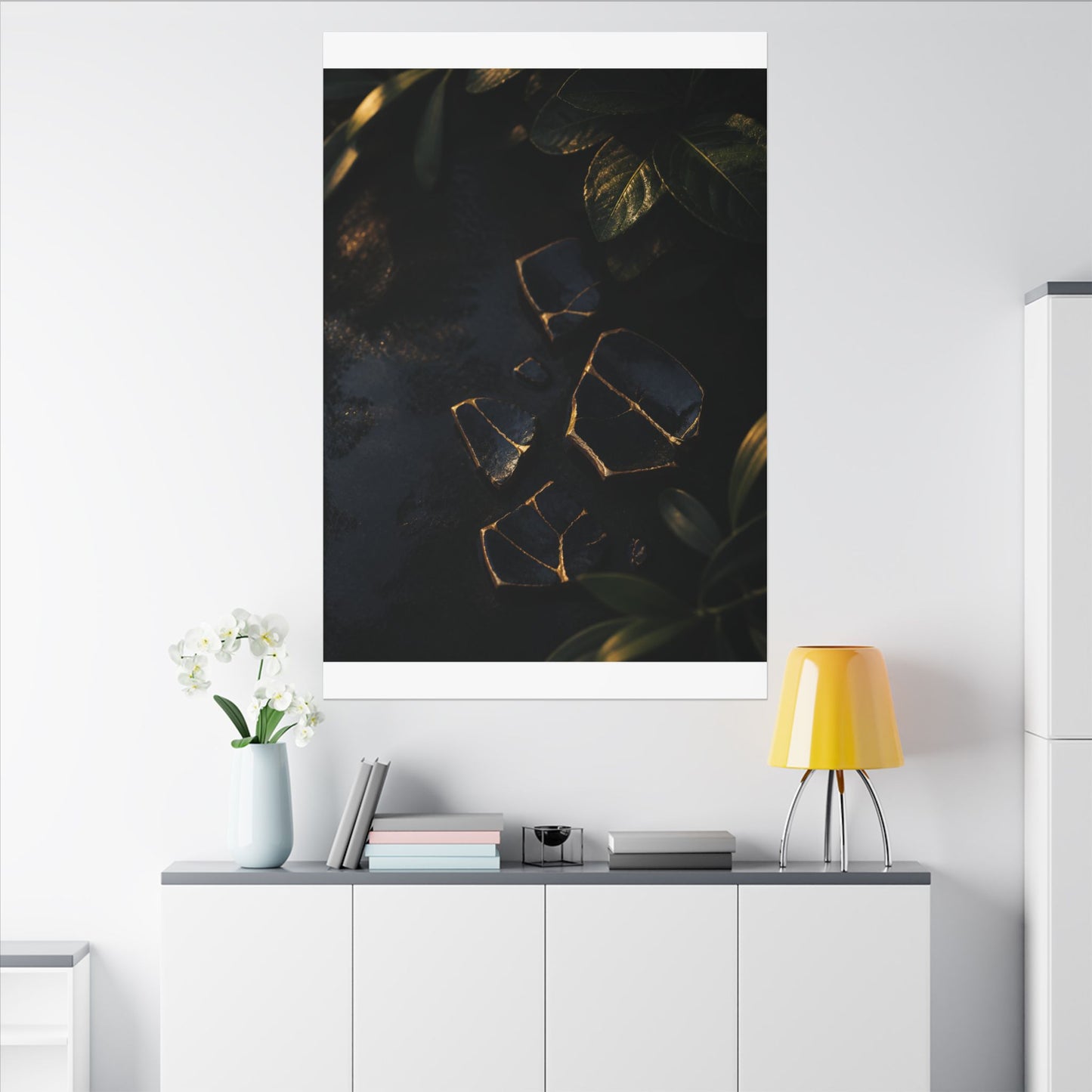 Summer Broken Pottery Moody Minimal Canvas Art | Atmospheric Decor
